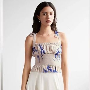 ARITZIA WILFRED Smocked crop camisole - M